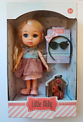 Little Milly Кукла 16 см шатенка с питомцем и аксессуарами (ободок, очки) 91055-C с 3 лет