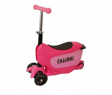 Slider Самокат 3-х колесный Callomi 2 в 1 розовый IT101454 с 1 года