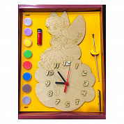 Бэмби Часы с циферблатом под роспись Фея с красками арт.ДНИ 7815 с 5 лет