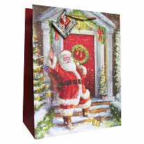 Eureka Пакет подарочный 33x45.5x10 см Новый год Санта на пороге