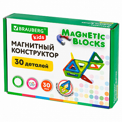 Brauberg ��������� ����������� Magnetic Blocks 30 ��������� ������� Kids 665719