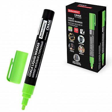 Brauberg ������ ������� Chalk liquid marker 3 �� ��������� ������� 152587