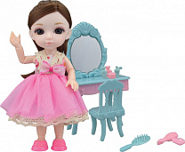Funky toys Кукла шарнирная Малышка Лили с туалетным столиком FТ72011 с 3 лет