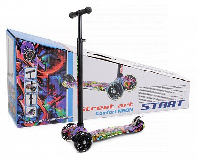 Slider Самокат 3-х колесный Start Comfort Neon Street Art SS2C2N с 3 лет