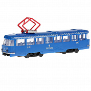 Технопарк Трамвай 24 см, открываются двери, свет+звук, пластик CT12-428-2-BL с 3 лет