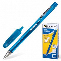 Brauberg Ручка гелевая Income, игольч. пишущий узел 0,5мм, набор 12шт,  141516, синяя