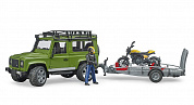 Bruder Брудер Внедорожник Land Rover с мотоциклом Ducati и фигуркой 02-589 с 3 лет