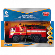 Технопарк Машина KAMAZ 43502 Пожарная автоцистерна 15 см металл КАМ43502-15SLFIR-RD с 3 лет